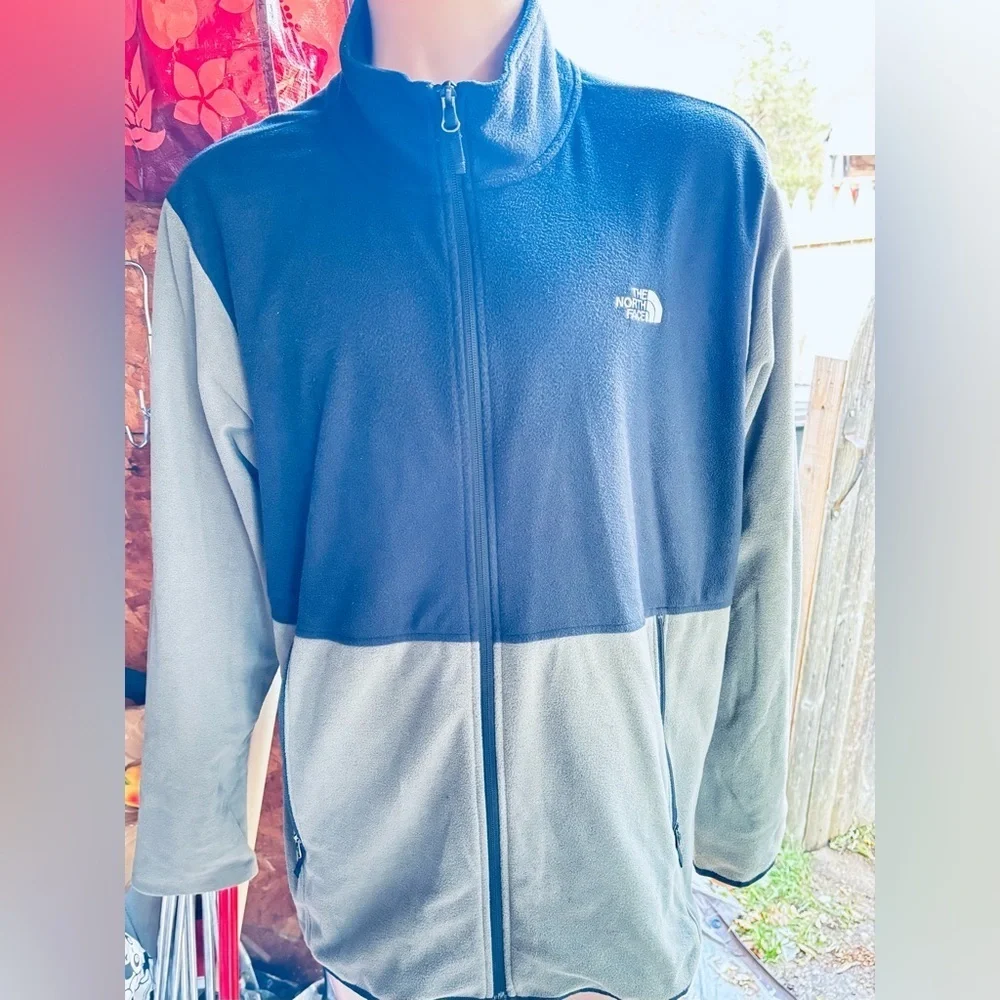 The North Face TKA Glacier zip up fleece in olive and black